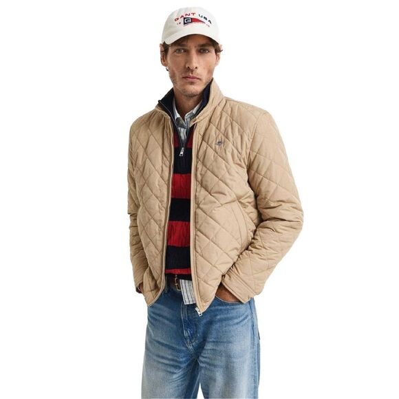 Gant Mens Windproof Quilted Jacket / Khaki
